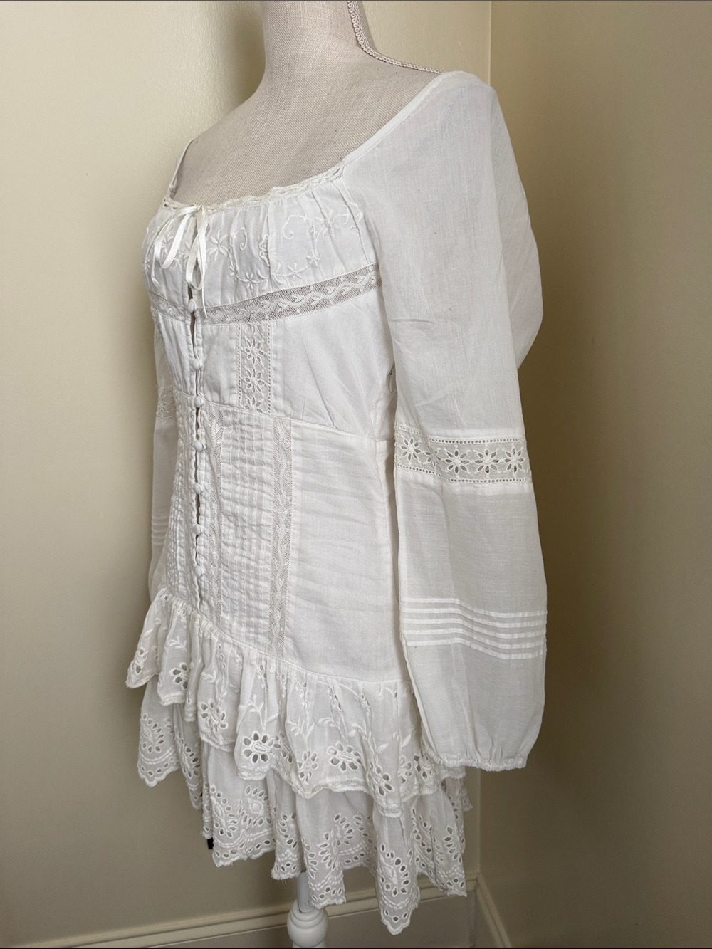 LoveShackFancy  Lace-Trim Dress - Picture 6 of 14